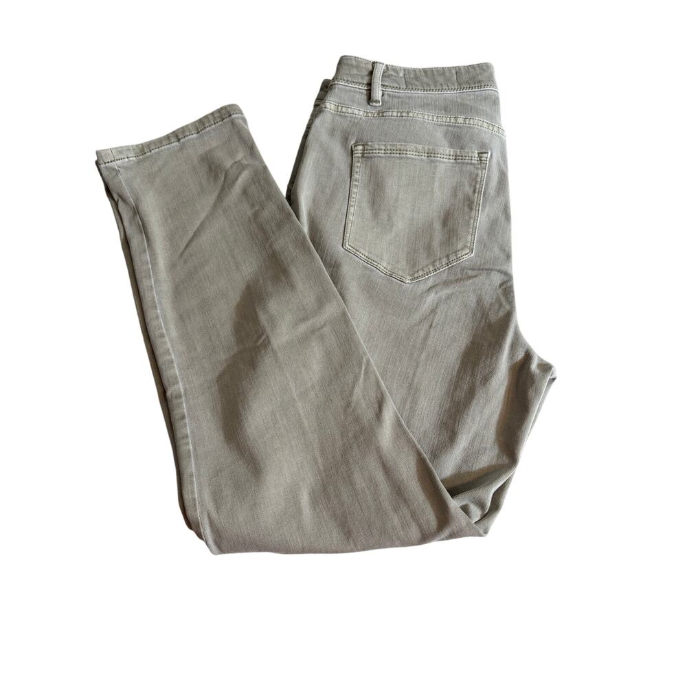 J. Jill Denim jeans High Rise Cropped stretch straight leg sage green Sz 10